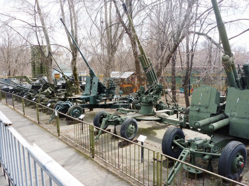 Military hardware on display in the outdoor potion of the central museum of armed forces, moscow, russia, april 2011.