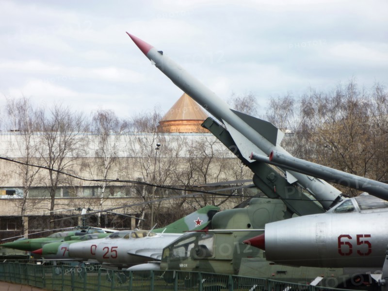 Military hardware on display in the outdoor potion of the central museum of armed forces, moscow, russia, april 2011.