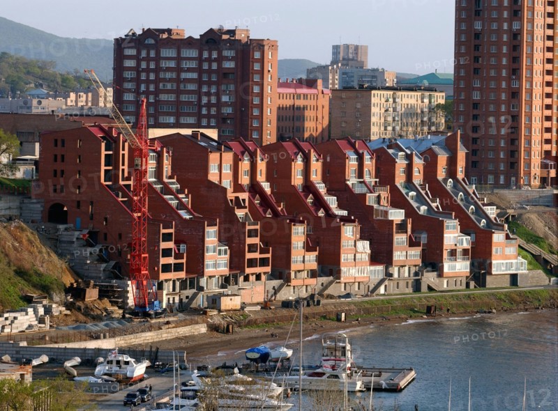 A new housing complex by the water in vladivostok, russia, 2004.