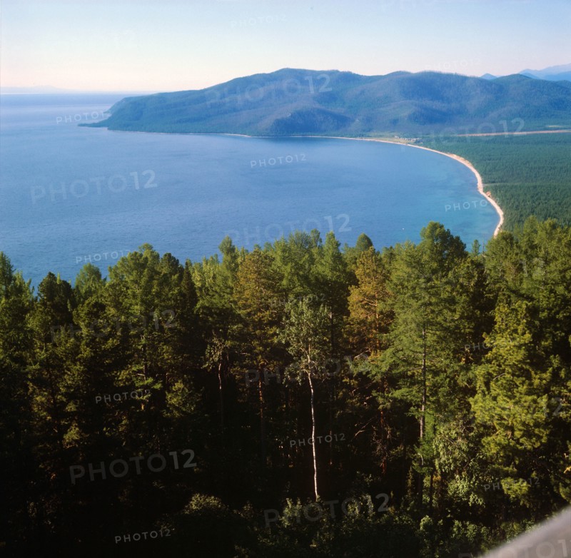 Ussr, irkutsk region, view over lake baikal, november 1973.