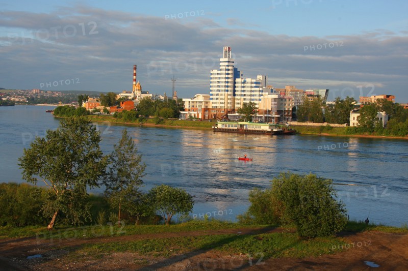 Irkutsk, russia, july, 2011, view of the city of irkutsk and the angara river.