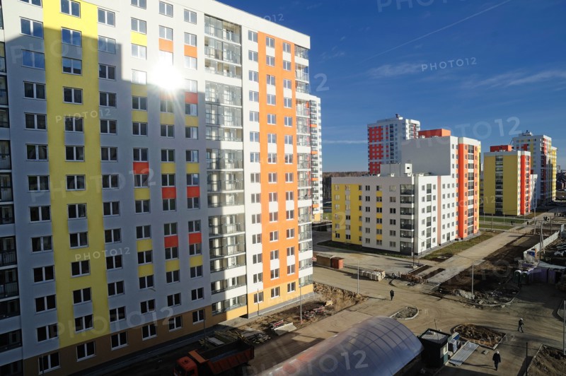 Yekaterinburg, russia, october 7, 2011, newly-built apartment blocks, part of akademichesky housing development, in the city of yekaterinburg, according to renova stroi group, the company managing the project, akademichesky is largest construction project of its kind in russia and europe, the housing development covers an area of 1300 hectares and will house 325 thousand residents upon its completion.