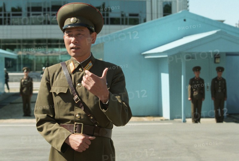 North korea's pyangmunjom frontier post, 168 km off pyongyang, on the military line of demarcation between the two korean states, that is the sole place where the hostile sides can come into contact.