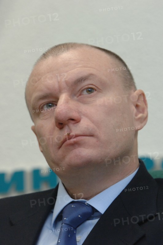 Moscow, russia, vladimir potanin, head of the interros holding company, is pictured at a press conference 'on the results of the first plenary session and the public chamber's prospects'.