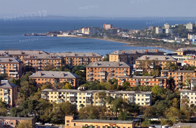 Panoramic view of the stoletiye (centennary) neighborhood, vladivostok, russia, 2006.