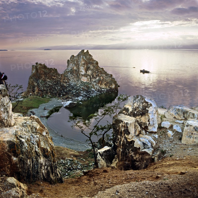 Ussr, irkutsk region, a view of olkhon island in lake baikal, july 1979.