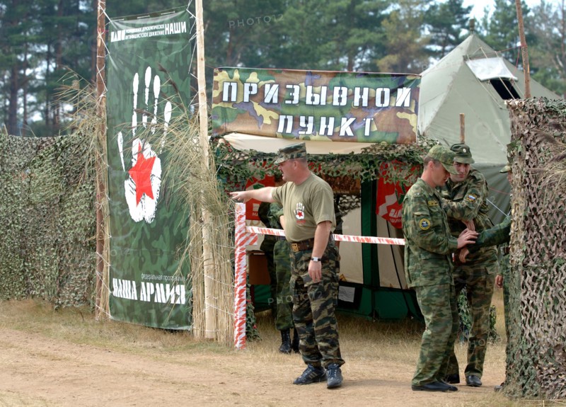 Military officers seen at the summer camp of the pro-putin nashi (our people) youth movement at the lake seliger resort, tver region, russia, july 21, 2007.