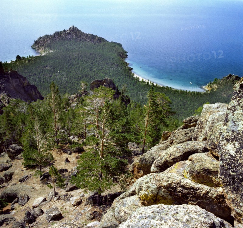 Irkutsk region, ussr, lake baikal, peschanaya bay, september 1979.