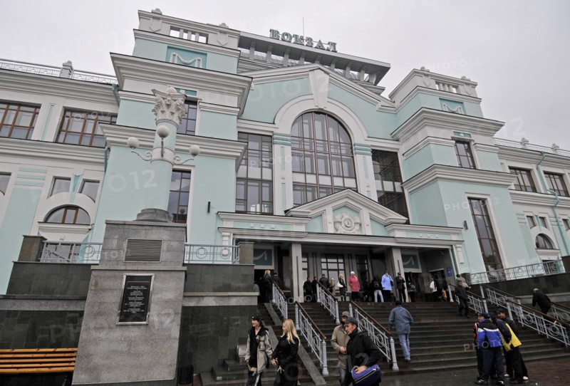 Trans-siberian railway stations, omsk, russia, the city's railway station, october 2008.