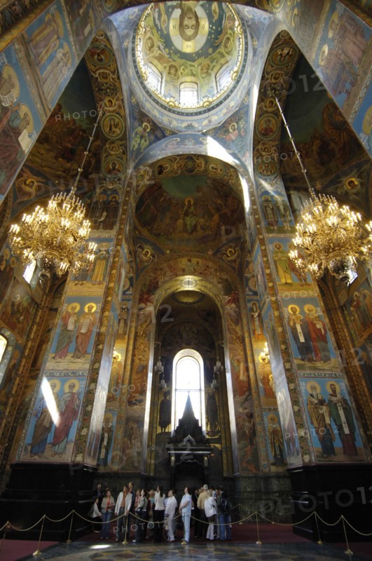 St petersburg, russia, the interior of the savior on the spilled blood cathedral, july 2007.
