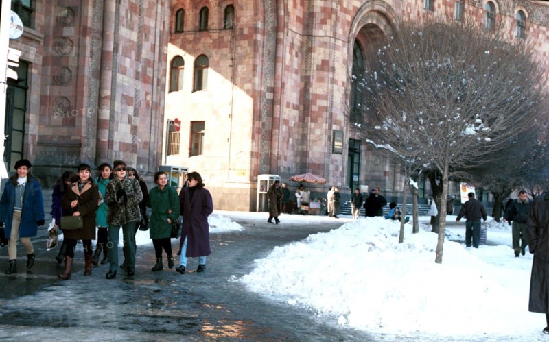 Yerevan in winter, armenia, 1998.