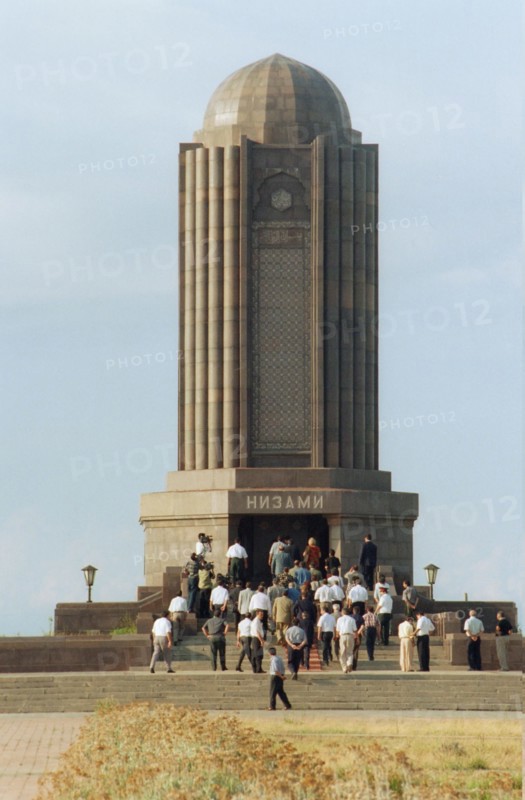 Gyandzhya, azerbaijan: monument to azerbajan poet nizami gyandzhevyi  .