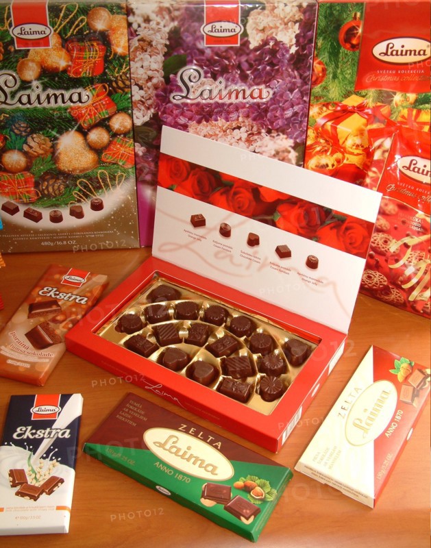 Laima chocolates on display, riga, latvia, 2003.