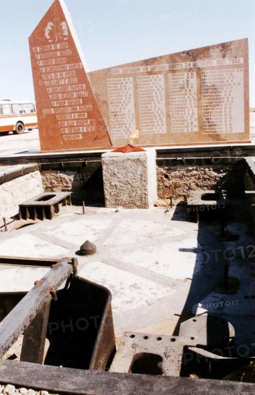 Baikonur, kazakhstan, october 24 200: a view of the memorial complex to those who perished forty years ago at the space craft launching site at the baikonur missile complex