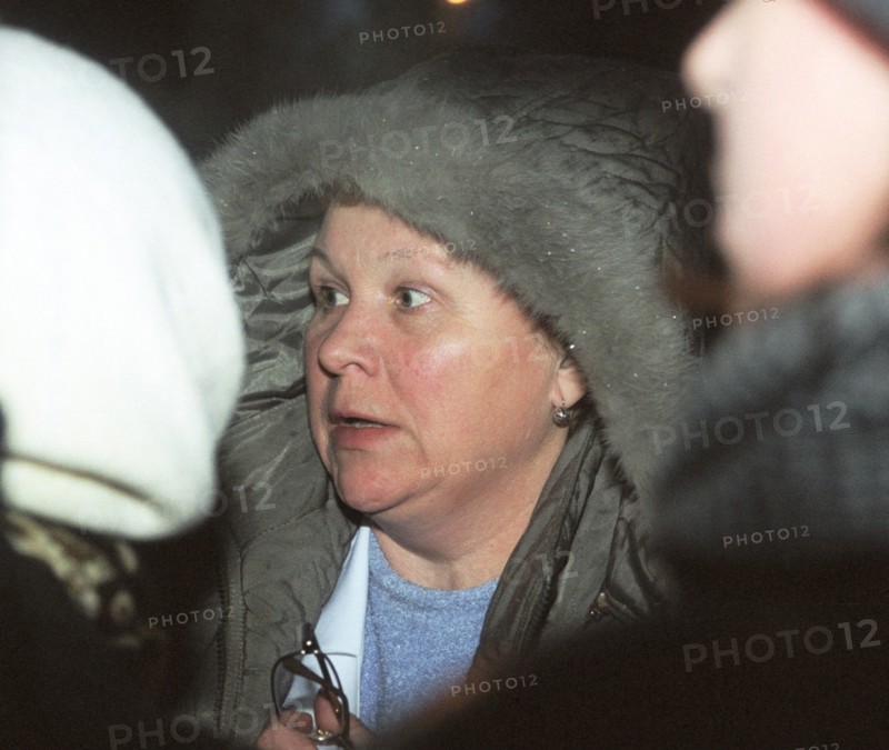Moscow, russia, october 26 2002: chechen hostage crisis: one of the hostages after her release after a three-day ordeal.