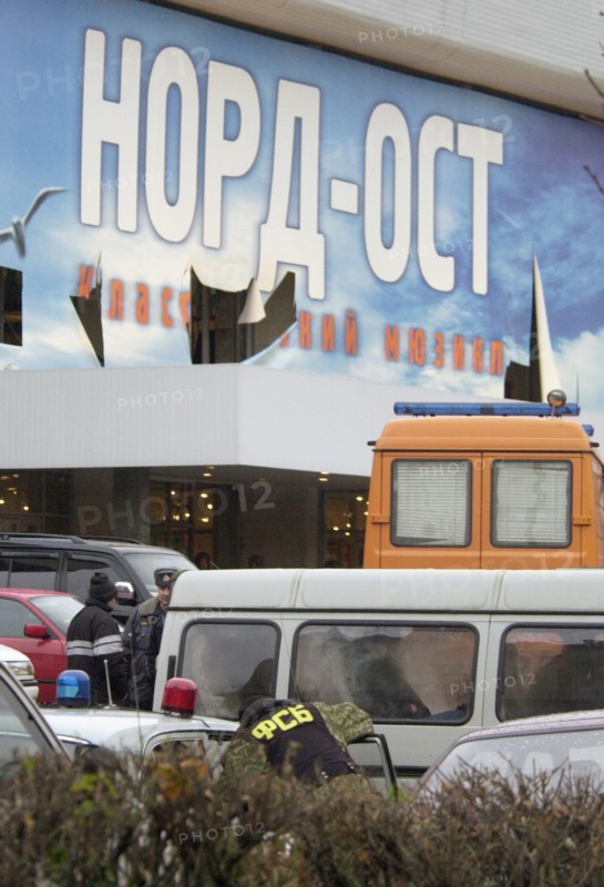 Moscow, russia,10/26/02, chechen hostage crisis: fss personnel are still highly visible around dubrovka theater center.