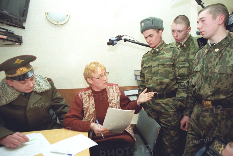 Moscow, russia, december 17 2002: a group of active service soldiers (in pic) who unarmed left an air defence unit without leave has appealed to the union of soldiers' mothers committees, (photo tatyana balashova) .