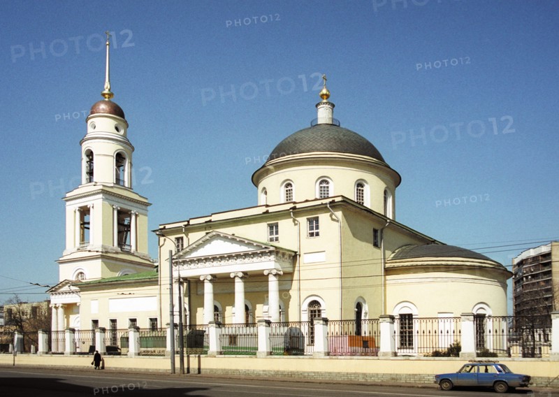 The great church of the ascension at nikitskiye gate square in moscow, russia.