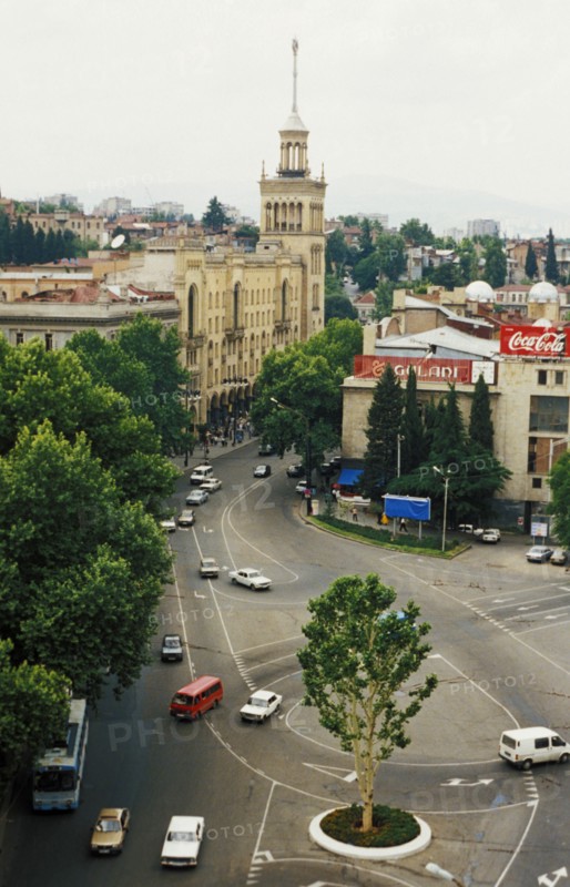 Rustaveli avenue, the main street in tbilisi, georgia.
