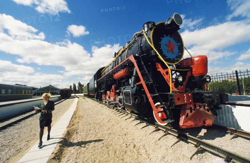 An 'l' series locomotive at the railway museum in kaliningrad, russia, june 2000.