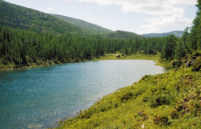 The upper lena river and the baikal-lena state nature preserve in the irkutsk region of siberia, russia.