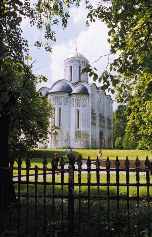 St, dimitrius cathedral (12th century) in vladimir, russia, july 1997.