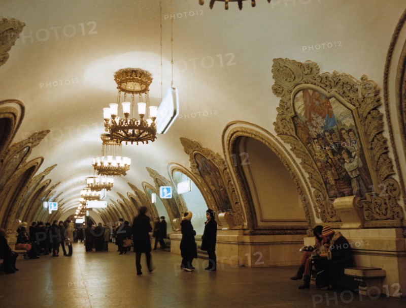 Kievskaya metro station in moscow, 1990s.