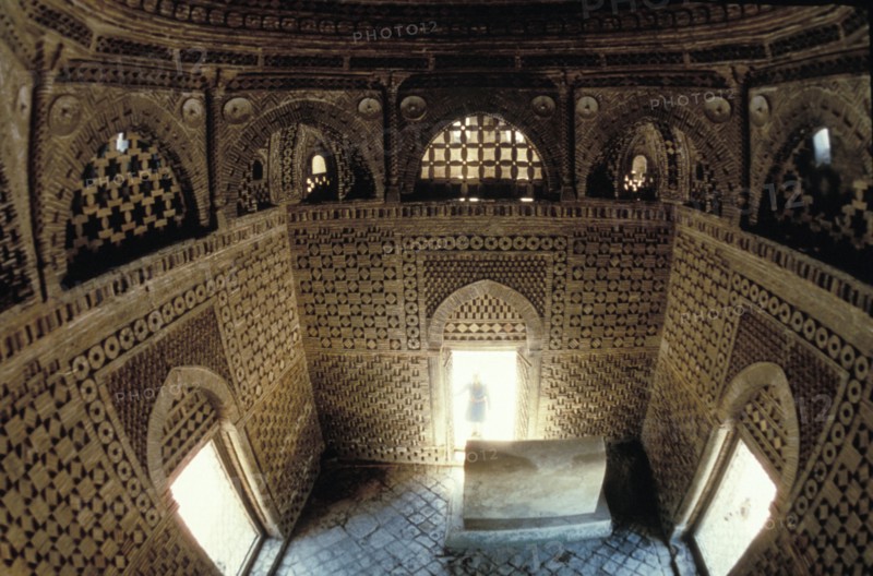 Interior of the mausoleum of ismail samani (10th - 12th century ad) in bukhara, uzbekistan, 2002.