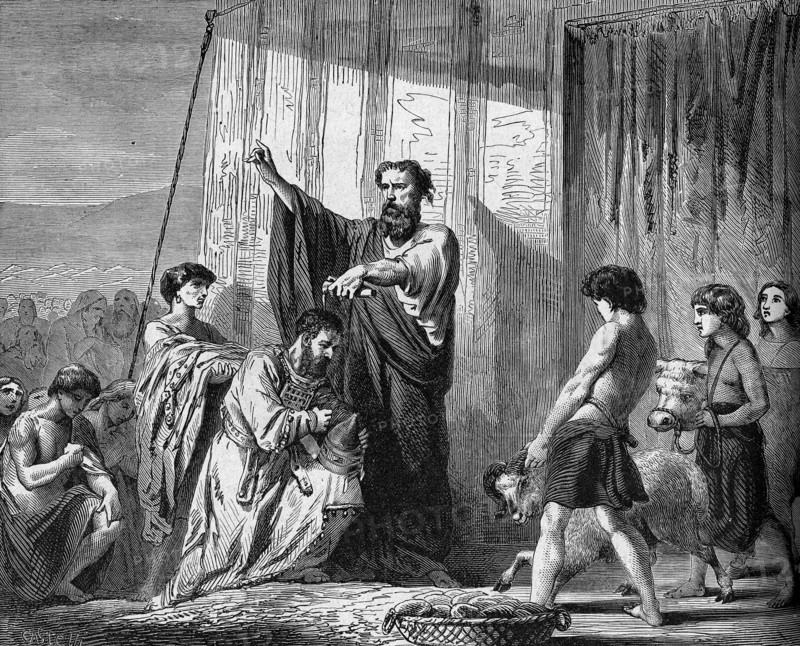 Religion The Holy Bible. Moses blesses Eleazar