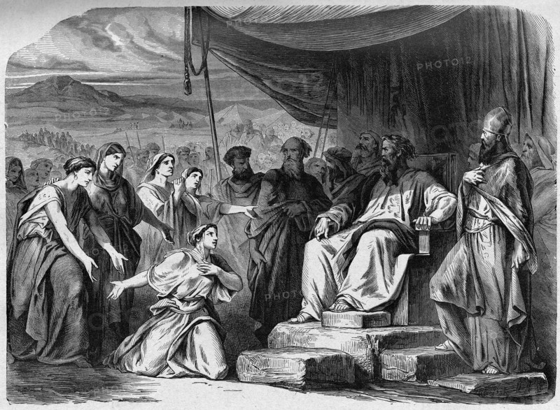 Religion The Holy Bible. The daughters of Salphaad stood before Moses