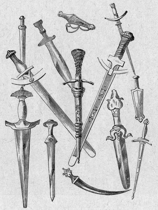 Religion The Holy Bible. Ancient swords and knifes