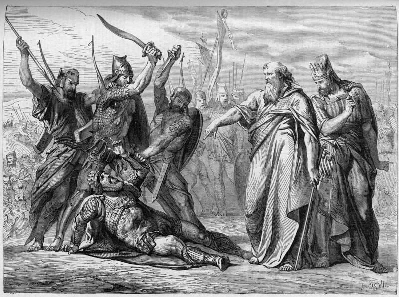 Religion The Holy Bible. Samuel hacks Agag to pieces
