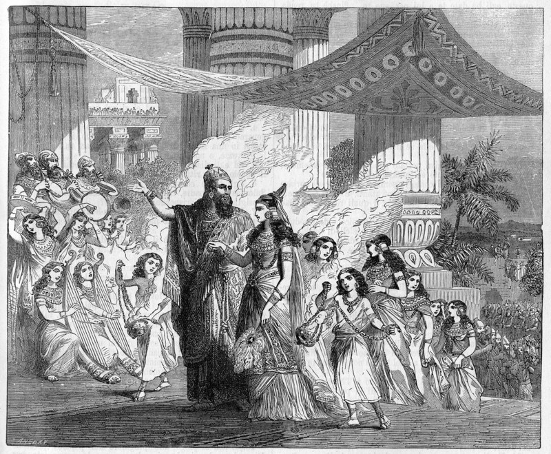 Religion The Holy Bible. Salomon brings to the palace Pharao's daughter