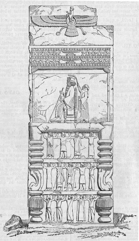 Religion The Holy Bible. Sculpture in the Palace of Cyrus in Persepolis, The Throne of thr king