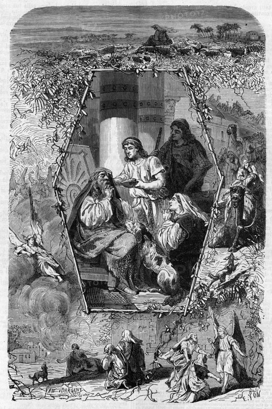 Religion The Holy Bible. Tobias gain back his sight