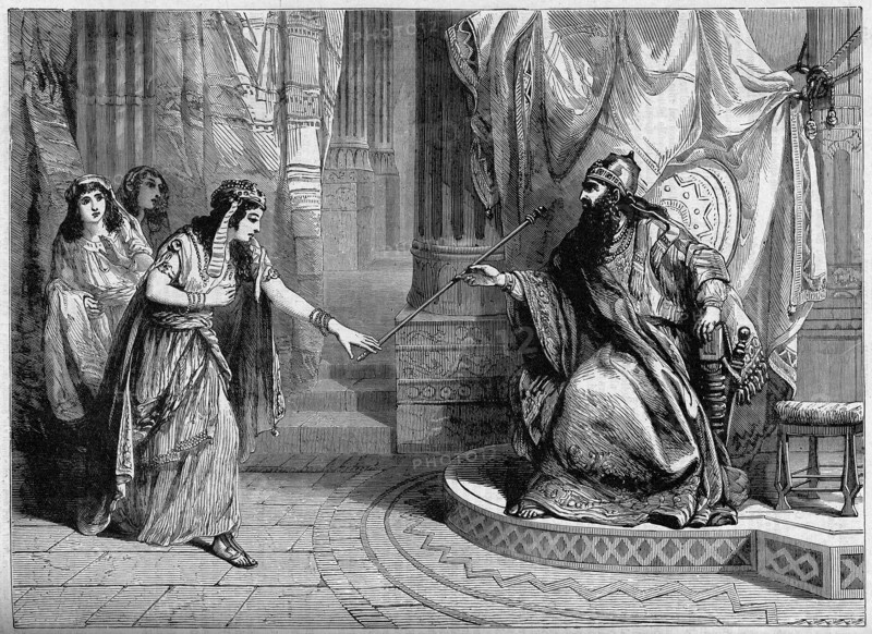 Religion The Holy Bible. Esther Touches the scepter of Ahasuerus
