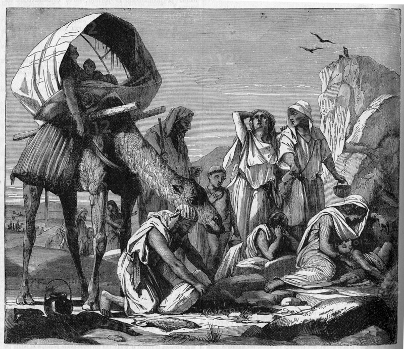 Religion The Holy Bible. A Caravan in the river