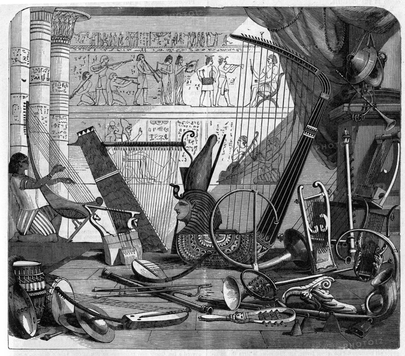 Religion The Holy Bible. Ancient musical Instruments