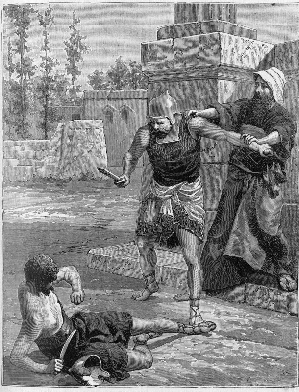 Religion The Holy Bible. The fight brings to a blood spread