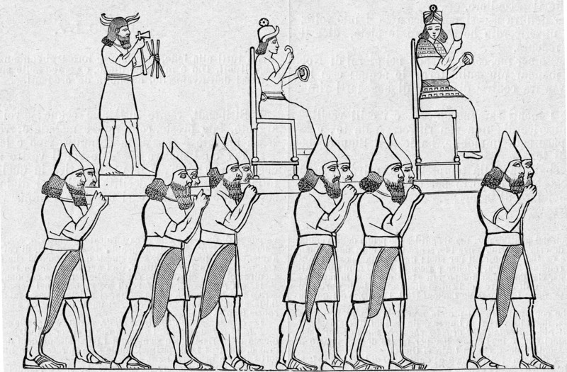 Religion The Holy Bible. Procession of Idols, from a Nineveh sculpture