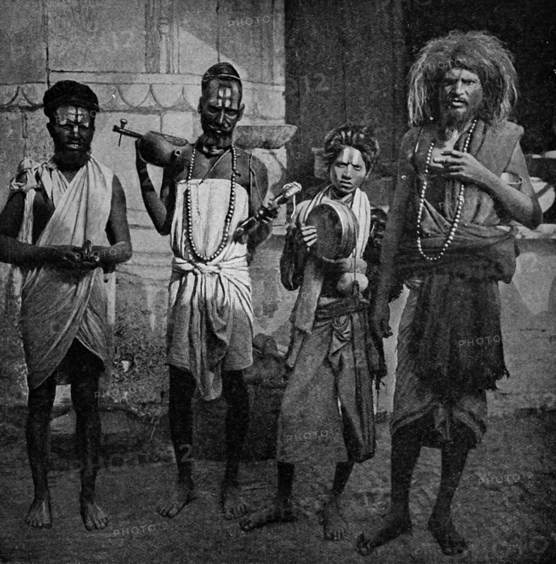 Historical Geography. 1900. India. Ash-smeared fakirs who flourish on village credulity