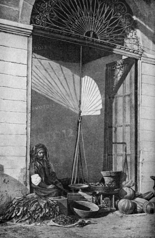 Historical Geography. 1900. Iraq. Fresh fruit and vegetables for sale in Mosul.