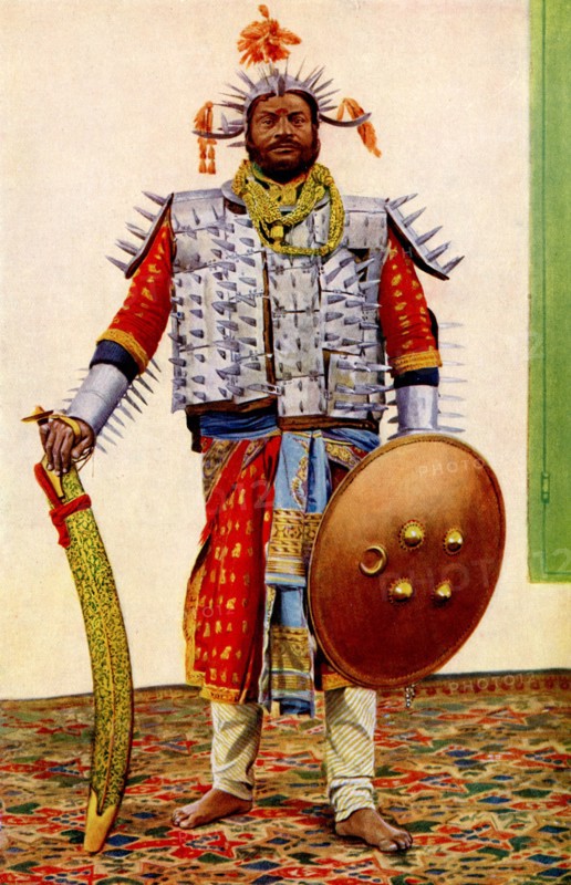 Historical Geography. 1900. India. Indian warrior. Executioner of Rewah