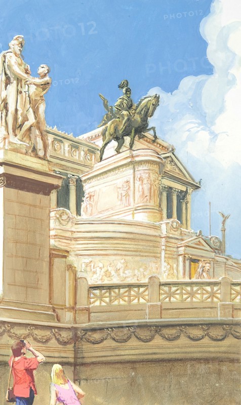 Creative illustration serial History of Rome he Monument to King Vittorio Emanuele II