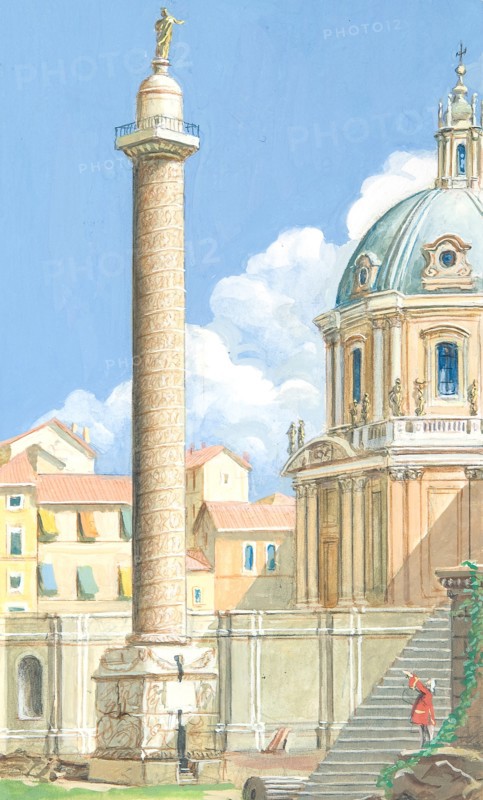 Creative illustration serial History of Rome Trajan's Column