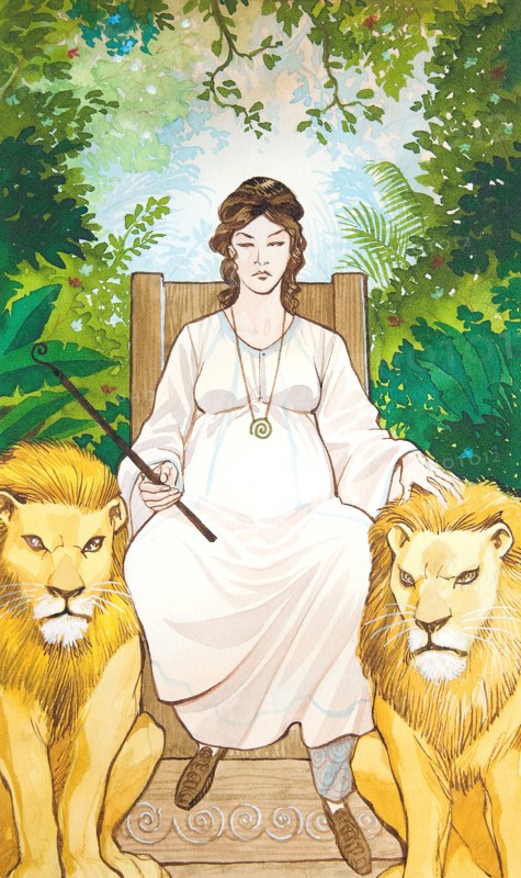 Creative illustration serial Magic. Cybele mother goddess.