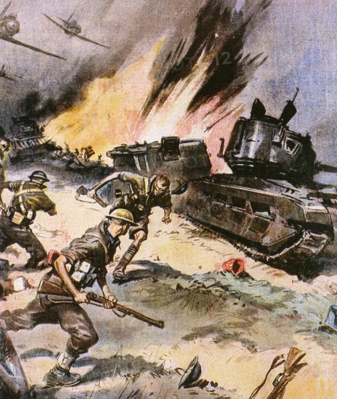 World War II - War in Italy 1943 Camouflaged Artillery