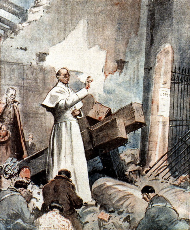 WWII in Italy 1943 Air Raid of Rome: Pope Pius XII