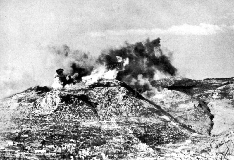 WWII War in Italy 1944 Air raid at Monte Cassino