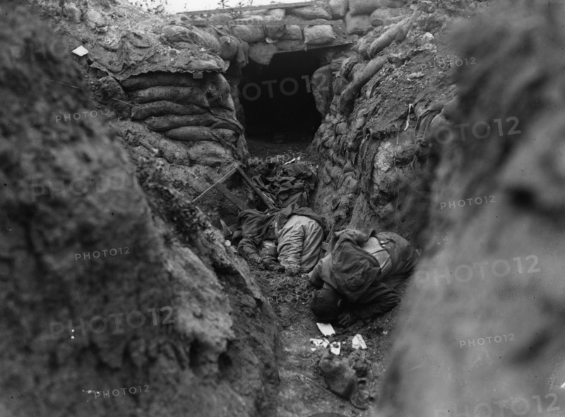 German dead in a front line trench.